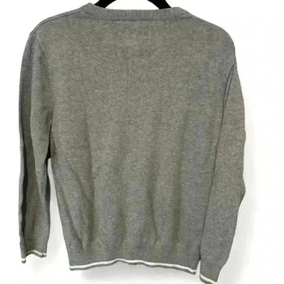 The Children's Place Boys' Large Gray Argyle V-Neck Pullover Sweater - Picture 2 of 4
